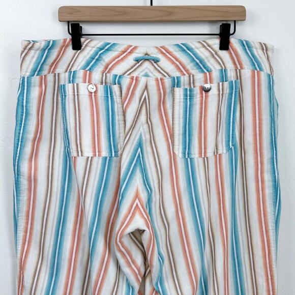 Sundance Cotton Stripe Gauze Button-Fly Wide Leg Gigi Pants - Picture 5 of 7